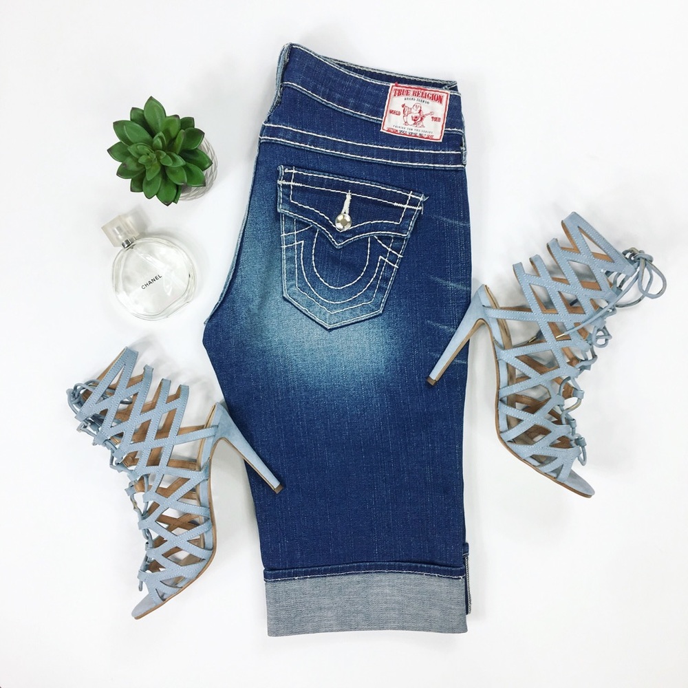 true religion • rhinestone bermuda shorts